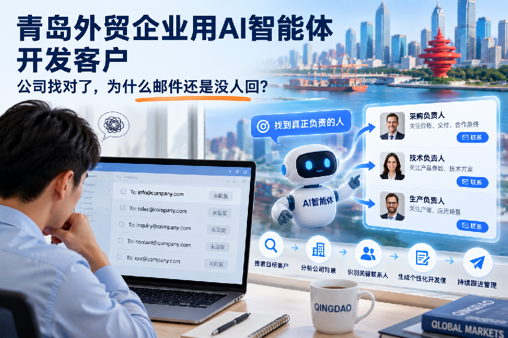 青岛外贸企业用AI智能体开发客户：公司找对了，为什么邮件还是没人回？