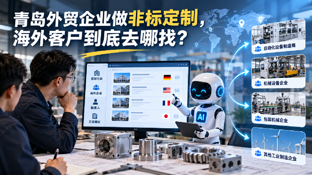 青岛外贸企业做非标定制，海外客户到底去哪找？AI外贸员换个思路开发客户